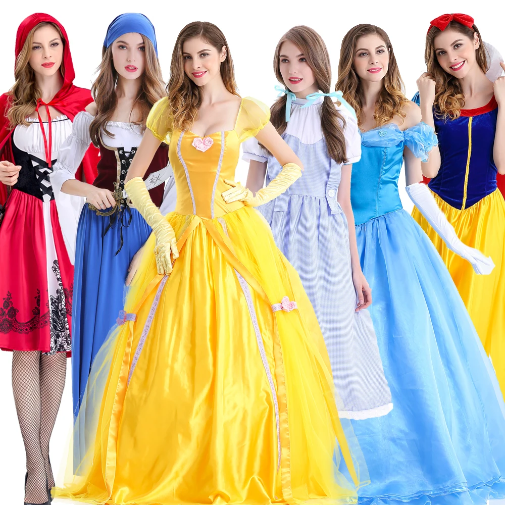 أزياء الهالوين الجنية T S تنورة مطبوعة بالثلج الأبيض سندريلا للأطفال أليس خادمة خادمة الزي الكبار المرأة جلطة... #1