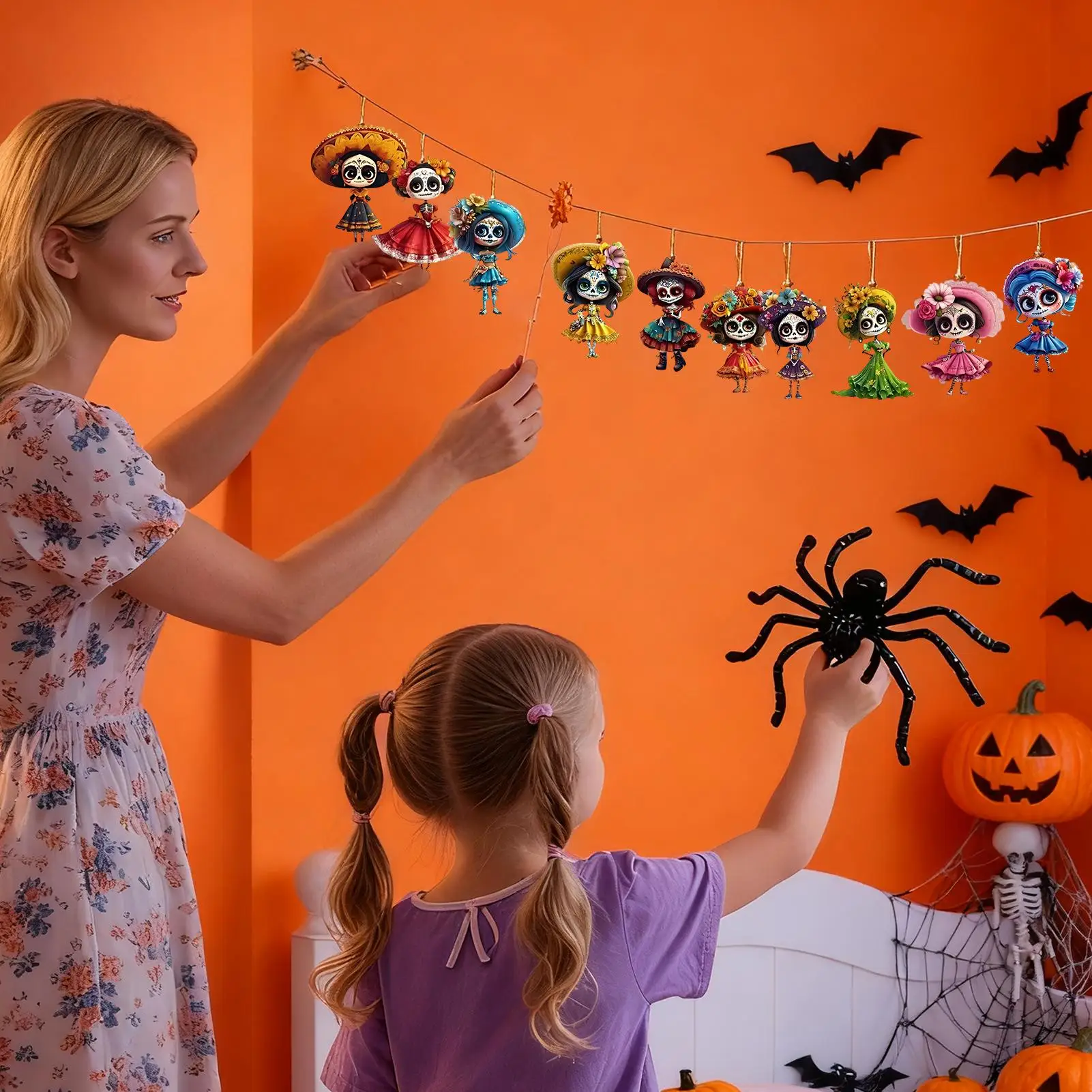 

Small Halloween Ornaments 30 Pieces Wooden Vintage Decorative Ornament 2D Festive Spooky Pendant Decor For Festival Party