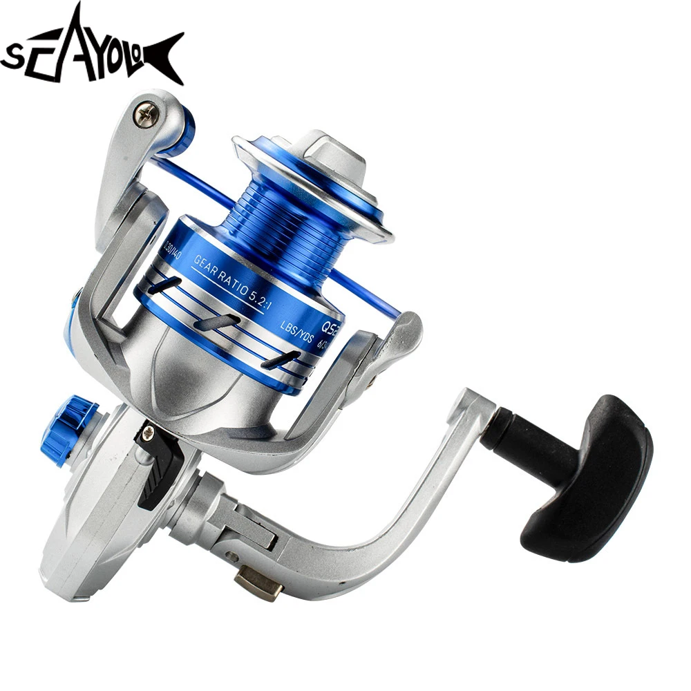 Sea.Yolo 1000 2000 Spinning Fishing Reel 5.2:1 Gear Ratio Max Drag 8Kg Carp Fishing Reel with Aluminum Spool for Saltwater