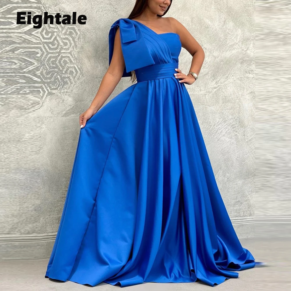 

Eightale Arabic Evening Dresses for Wedding Satin One Shoulder A-Line Prom Gowns Plus Size Celebrity Party Dress robes de soirée