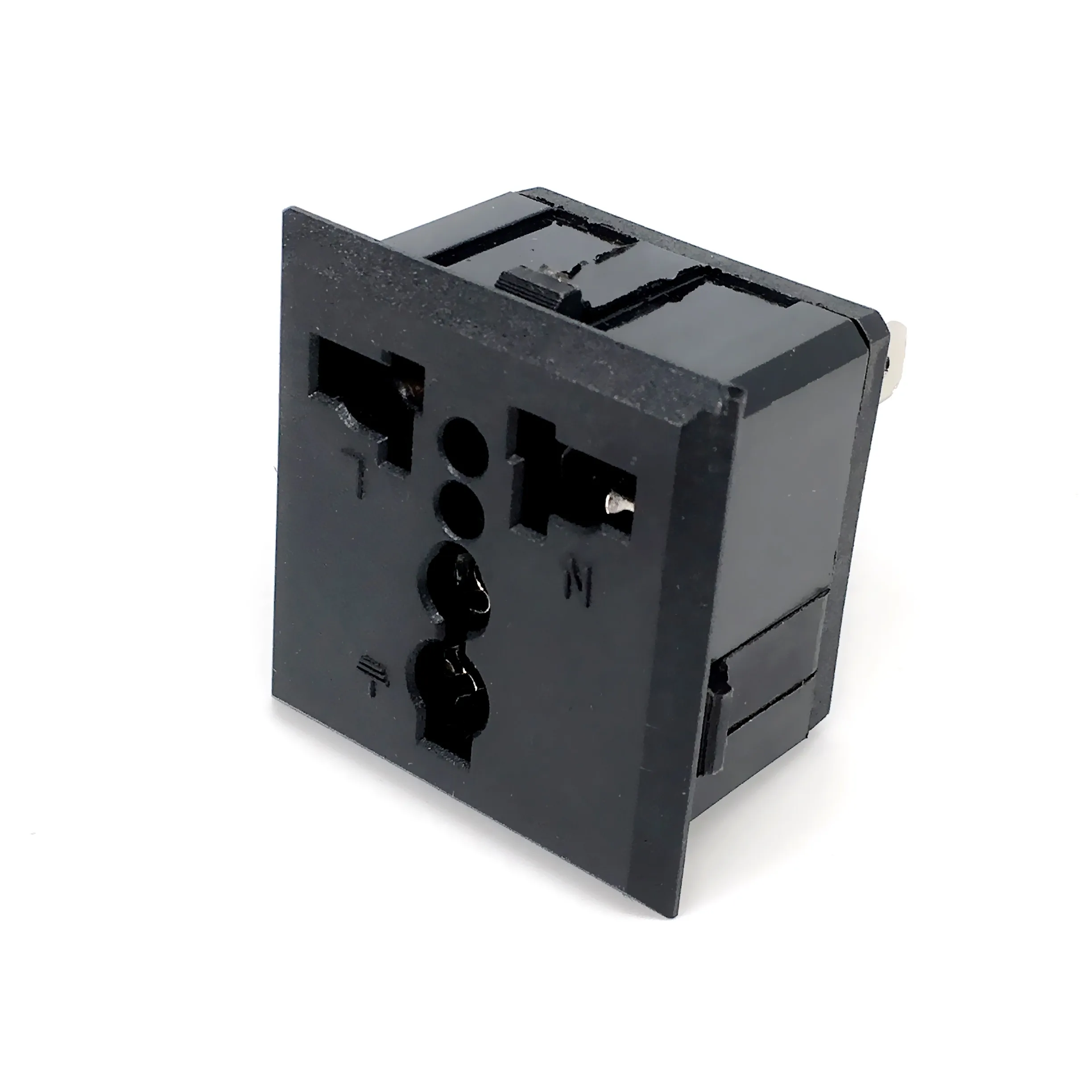 1 Pcs/Lots AC 250V 13A US USA UK EU Euro AU Panel Mount Snap in Universal Power Socket Outlet Receptacle Black/White