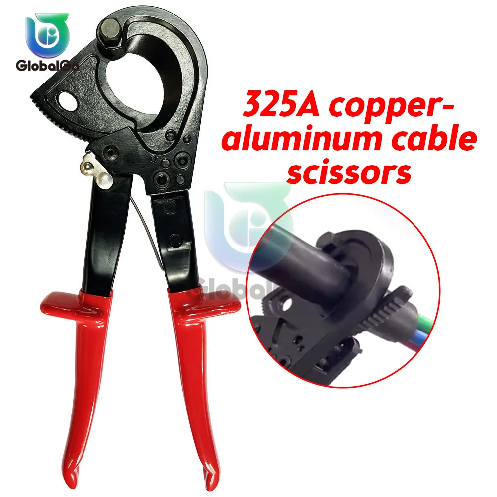 

HS-325A Pliers Ratchet Cable Cutter AWG 600MM Wire Rope Cutting Hand Tool Maintenance Copper Aluminum 240mm² Cable Pliers