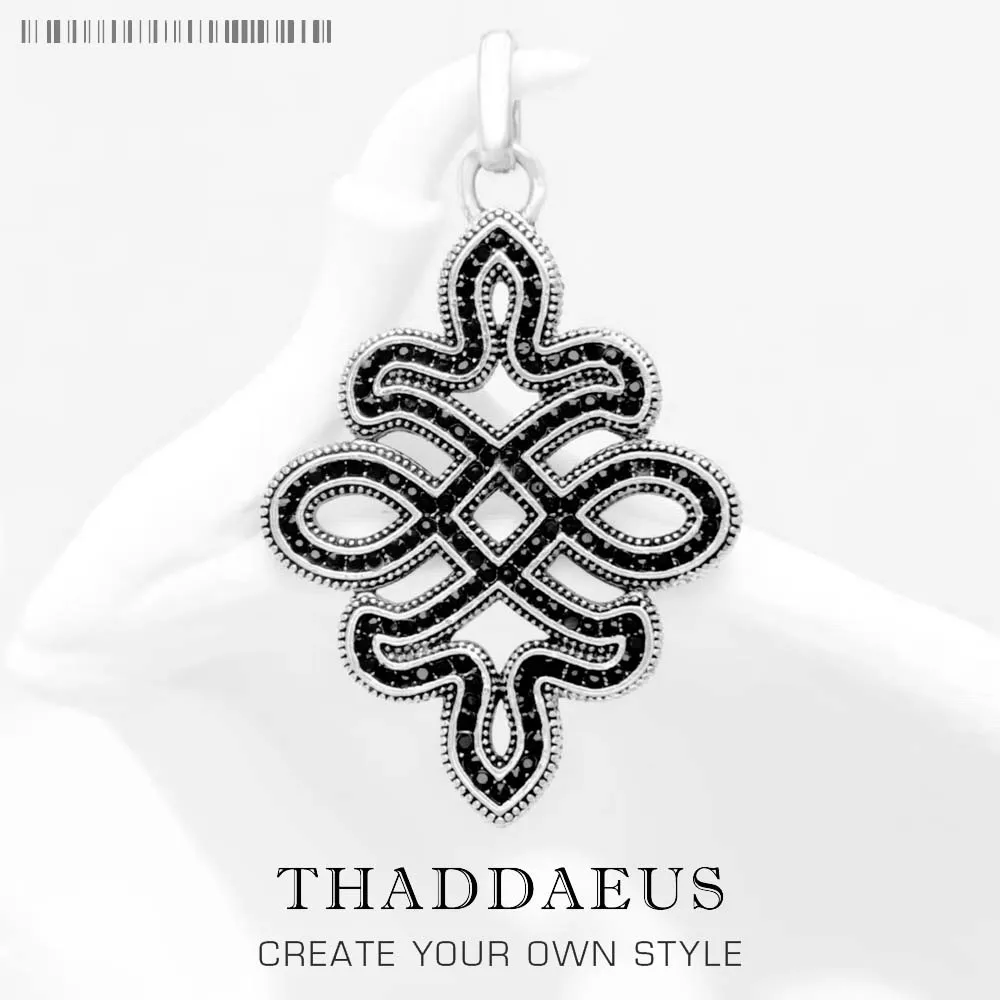 

Кулон черный любовный узел, 2019 модная уличная бижутерия Rebel, европейская бижутерия, аксессуары из стерлингового серебра 925 пробы, подарок дл...