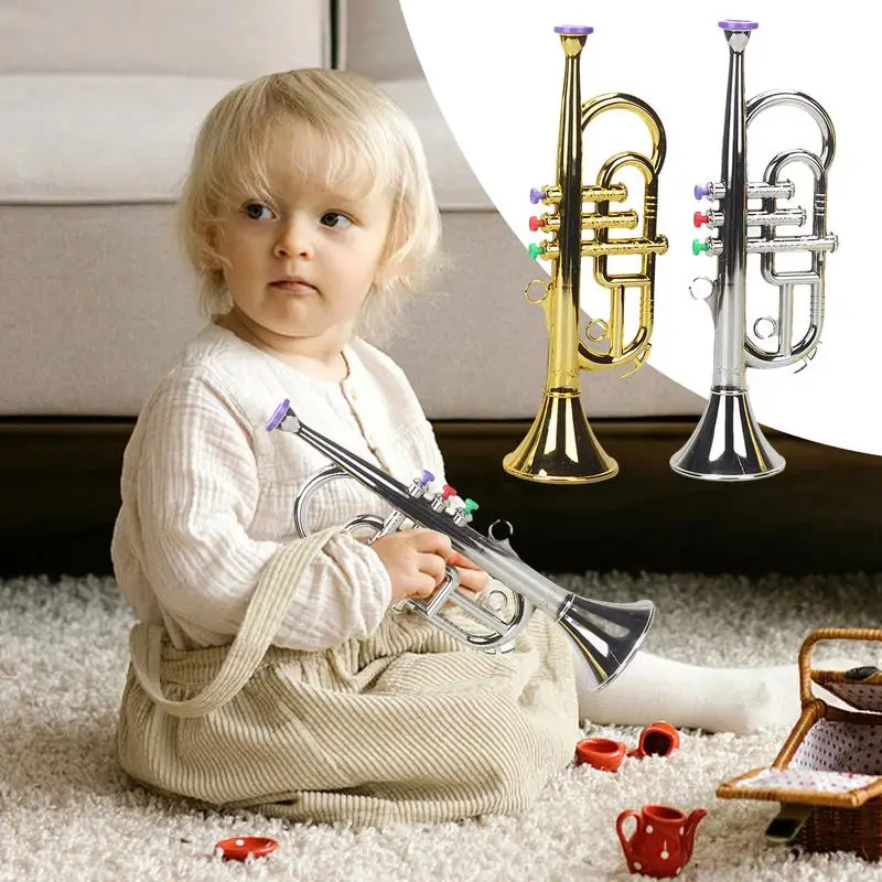 Trumpet For Kids Brass Instruments Kids Toy Trumpet Horn Parent-Child Music Instruments Teaching Aids For Boys Girls Toddler