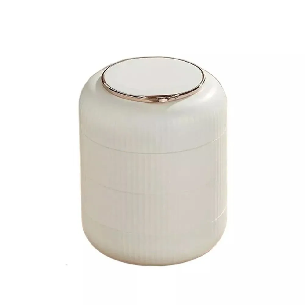 

New Rotatable Round Jewelry Box High Capacity Multilayer Jewelry Organizer Universal Storage Tray Desktop Storage Box