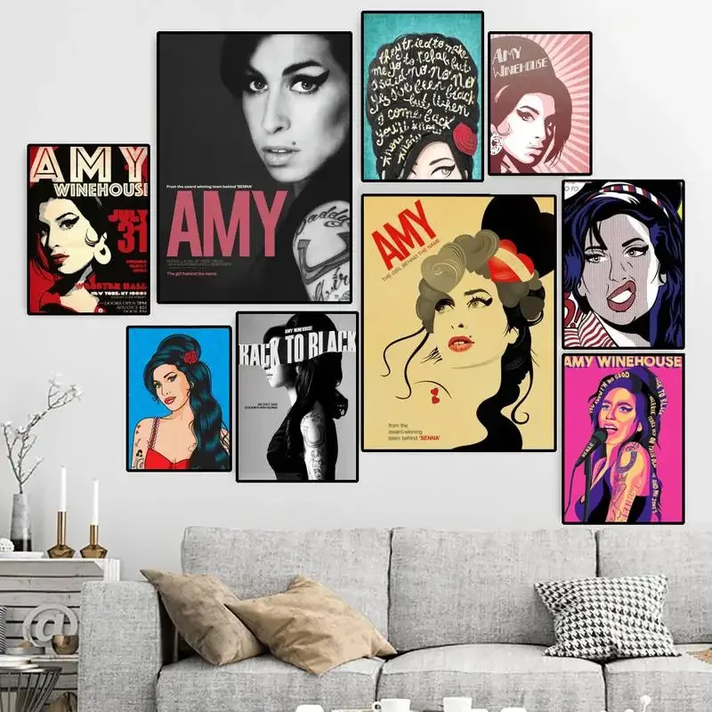 Amy Winehouse Vintage Canvas Poster - HD Personalized Wall Art, Custom Jazz Singer Print, Unique Home Decor (Small Size)