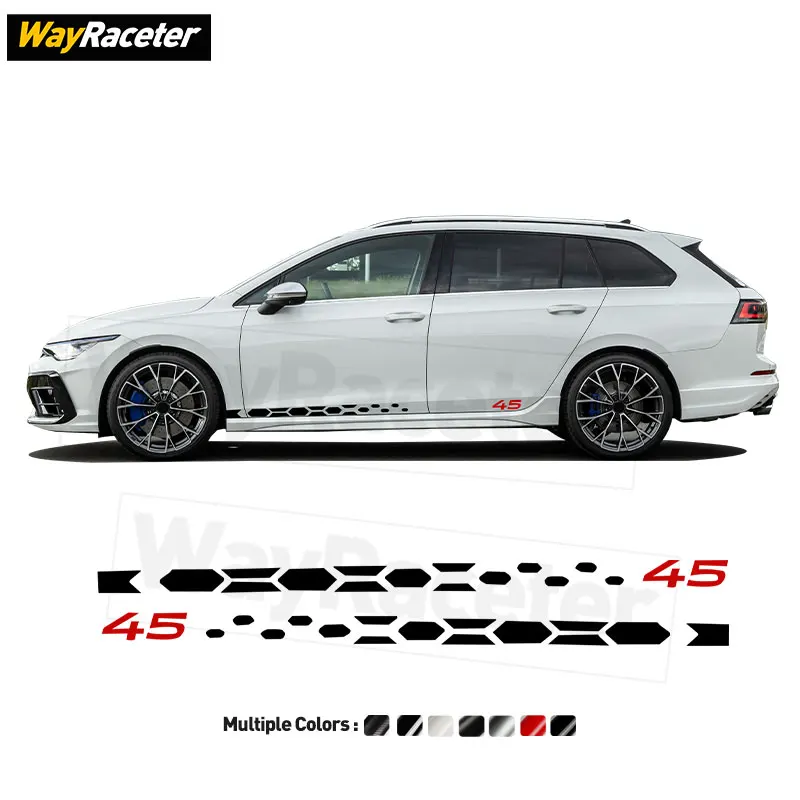 

2 Pcs Edition Clubsport 45 Door Side Stripes Sticker Vinyl Decal For Volkswagen Golf 8 GTI R Line 2025 2024 2023 R Estate GTE