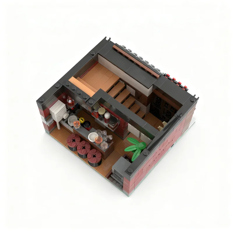 1079 個 MOC シティ日本路地バー模型ビルディングブロック建築クリスマスギフト組み立てるクリエイティブ DIY 教育玩具アイデア