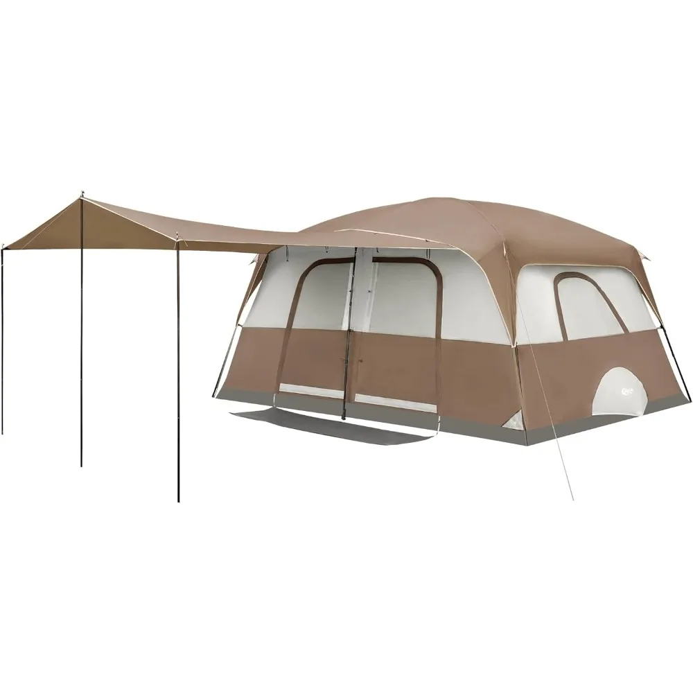 6 | 8 | 10 Person Family Camping Tent with Porch, Big Family Camping Tent with Tall Height, Good Ventilation