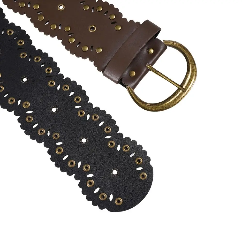 

Jeans Pants Decor PU Leather Punk Belt Personalized Y2K Hiphop Jeans Belt Rivet Waistband