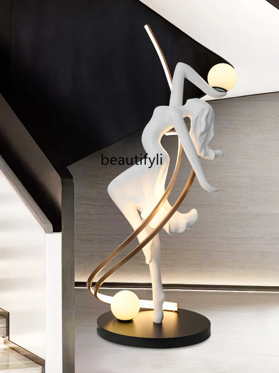 E1001 ss ديكورات غرفة المعيشة تلفزيون خزانة الديكور المتقدمة تحسس النحت الفن مجردة الشكل الديكور مصباح