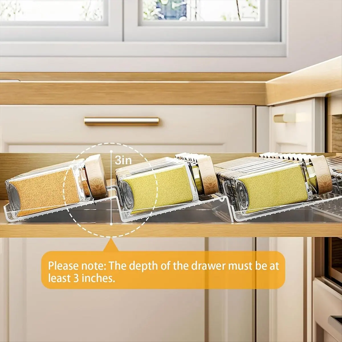 

REST Расширяемый органайзер для ящиков для специй, регулируемая прозрачная акриловая полка для специй для ящика, для организации специй на кухне, 1 комплект