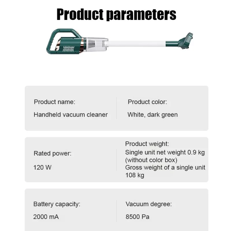 Household Handheld Wireless High-power Vacuum Cleaner Rechargeable Multifunctional Vacuum Mite Remover