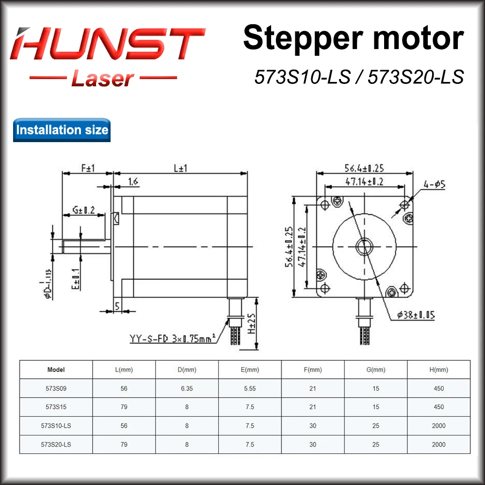 Imagem -04 - Motor Deslizante 573s10-ls 5.6a 573s20-ls 5.8a Fase do Motor de Passo para a Gravura do Laser do Cnc e a Máquina de Corte