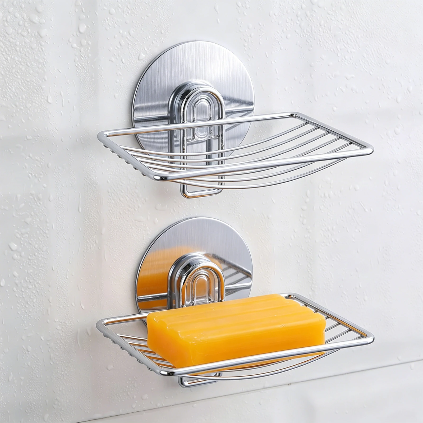 

Stainless Steel Soap Rack Wall Mounted Soap Holder High Quality Soap Sponge Dish Bathroom Accessories Soap Dishes Self Adhesive