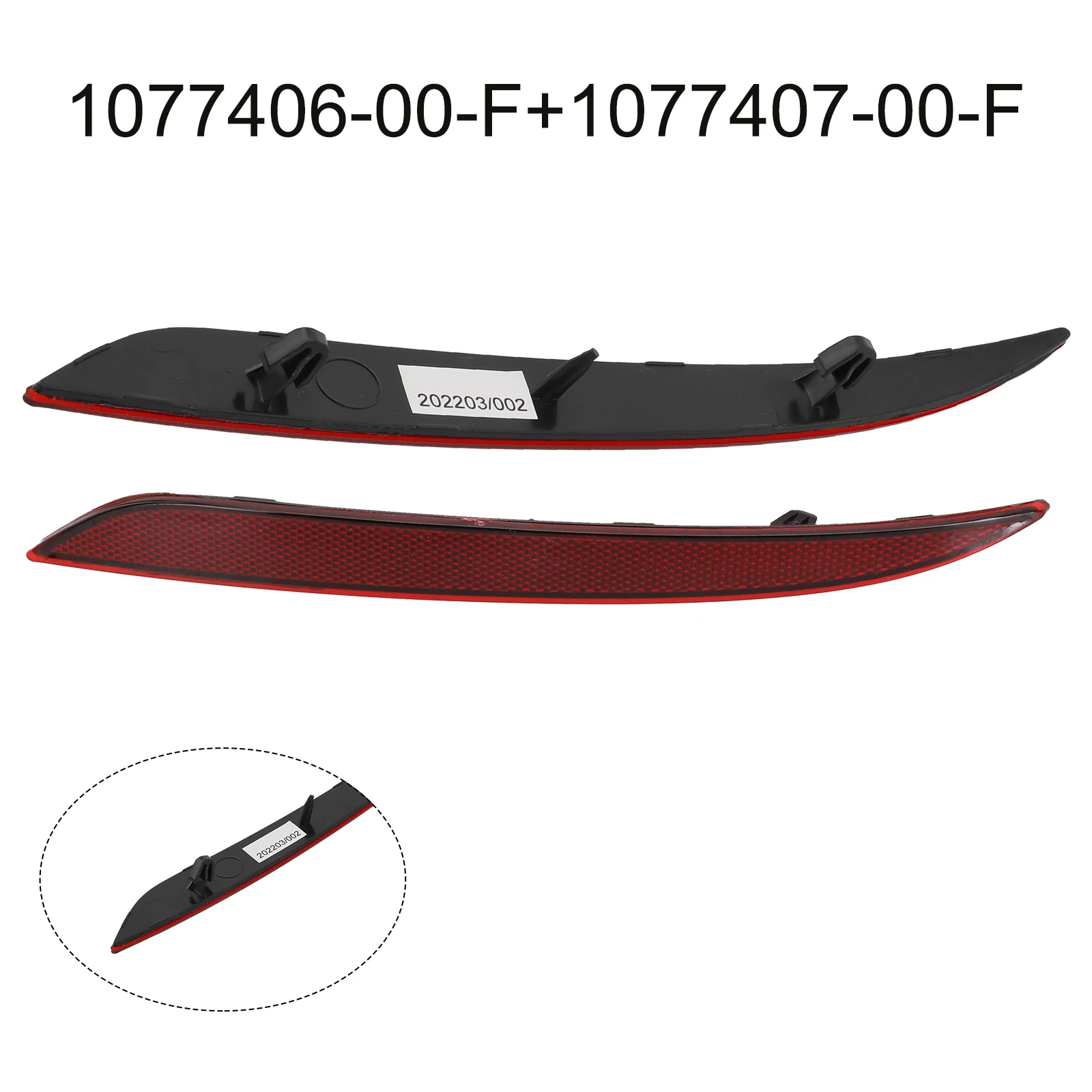 

High Quality Brand New Reflector Lamp Light Red Lens Replacement Signal Light 1077407-00-F Car Accessories Plastic Practical