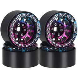 For 1/10 Rc Crawler Axial Scx10 Traxxas Yikong Trx4 Rgt Redcat D90 1.9 Inch Color Metal Beadlock 12 Round Hole Wheel Hub Rim
