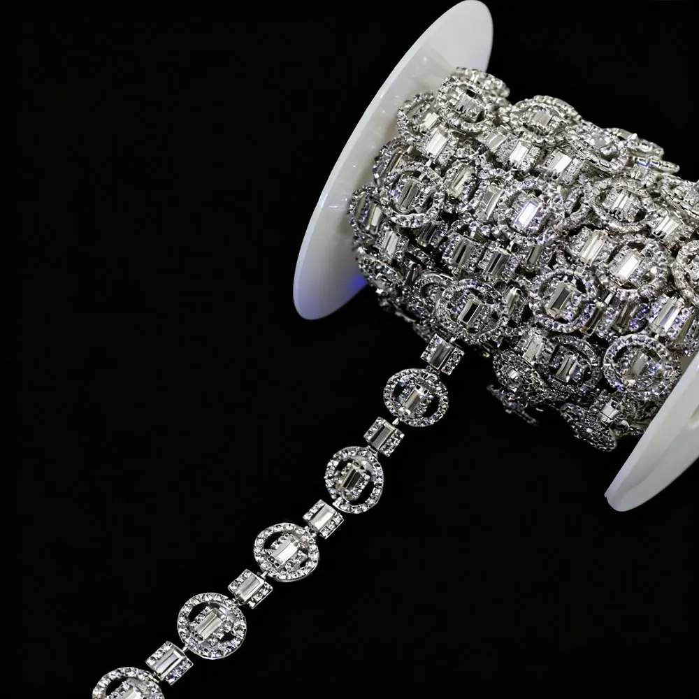 

CUIER Hollow Round Rhinestone Decoration Chain Dual-Use Waist Chain & Bracelet Clothing DIY Supplies Cross-Border