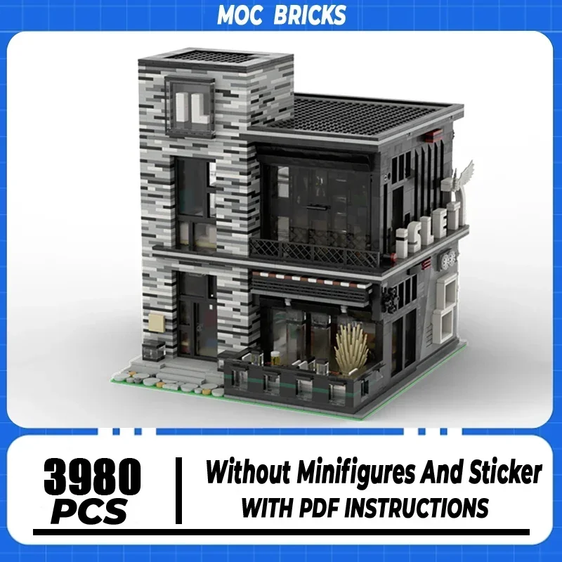 Moc Building Block Pub & restaurant Modular Model Technology Brick DIY Assembly High Difficulty Puzzle Assembly Toy Holiday Gift