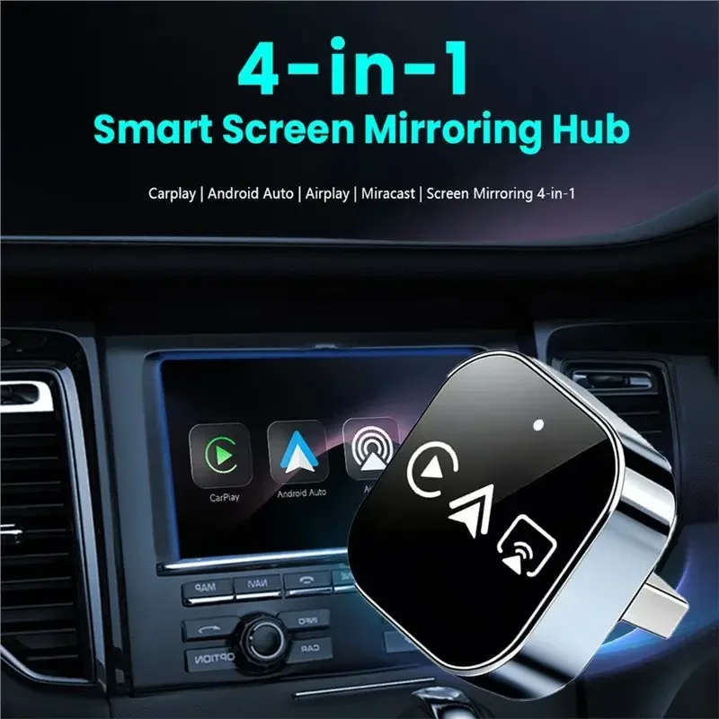 

Многофункциональный AI-бокс 4-в-1 2026 – беспроводной CarPlay, Android Auto, Mirror Link, донгл Plug & Play, автоматическое подключение к Wi-Fi для всех автомобилей