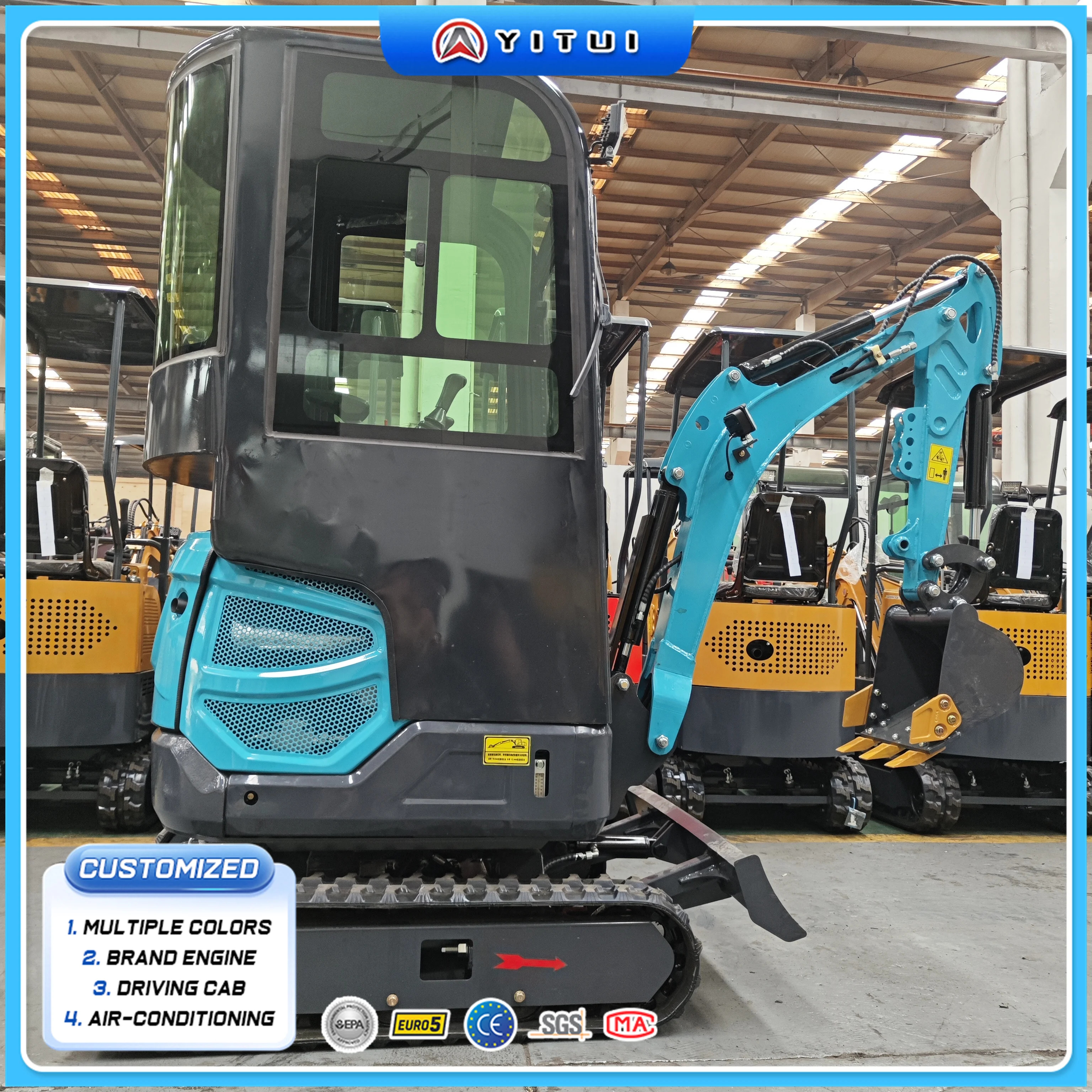 2 طن حفارة صغيرة مع مبيعات المصنع مباشرة الكابينة محرك سوينغ جانبي ذراع كبير متعدد الوظائف حفارة صغيرة مخصصة #4