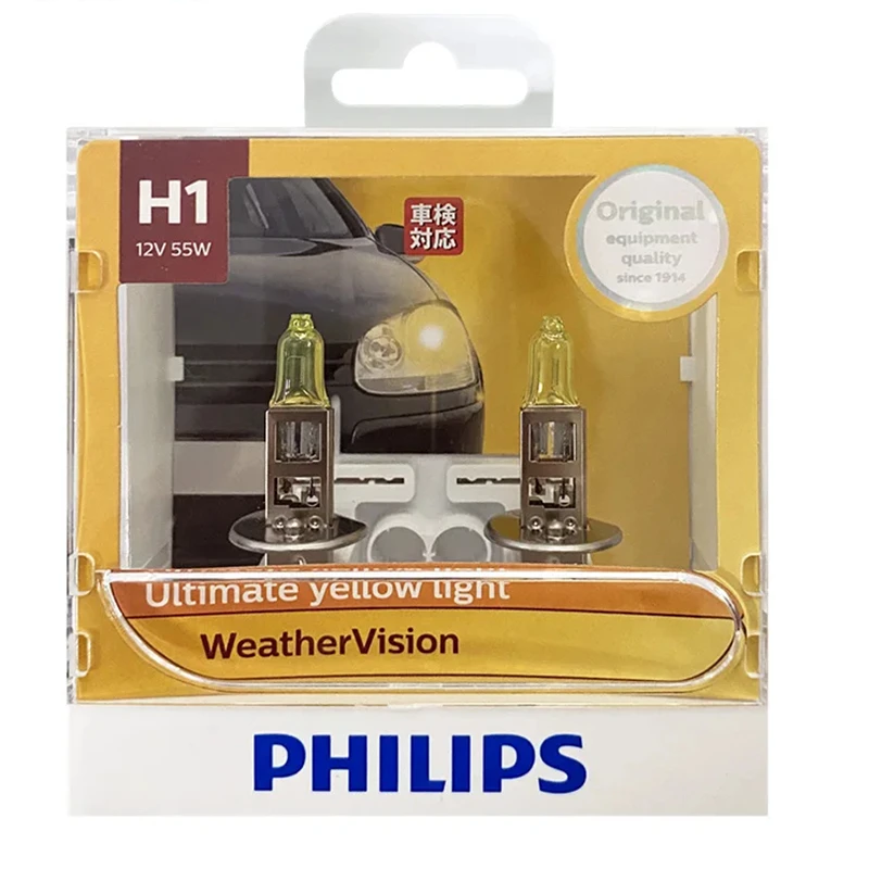 Philips H1 Auto Halogeen Koplamp 12V 55W Pk22s Auto Lampen Meer Heldere Originele Echte Lampen