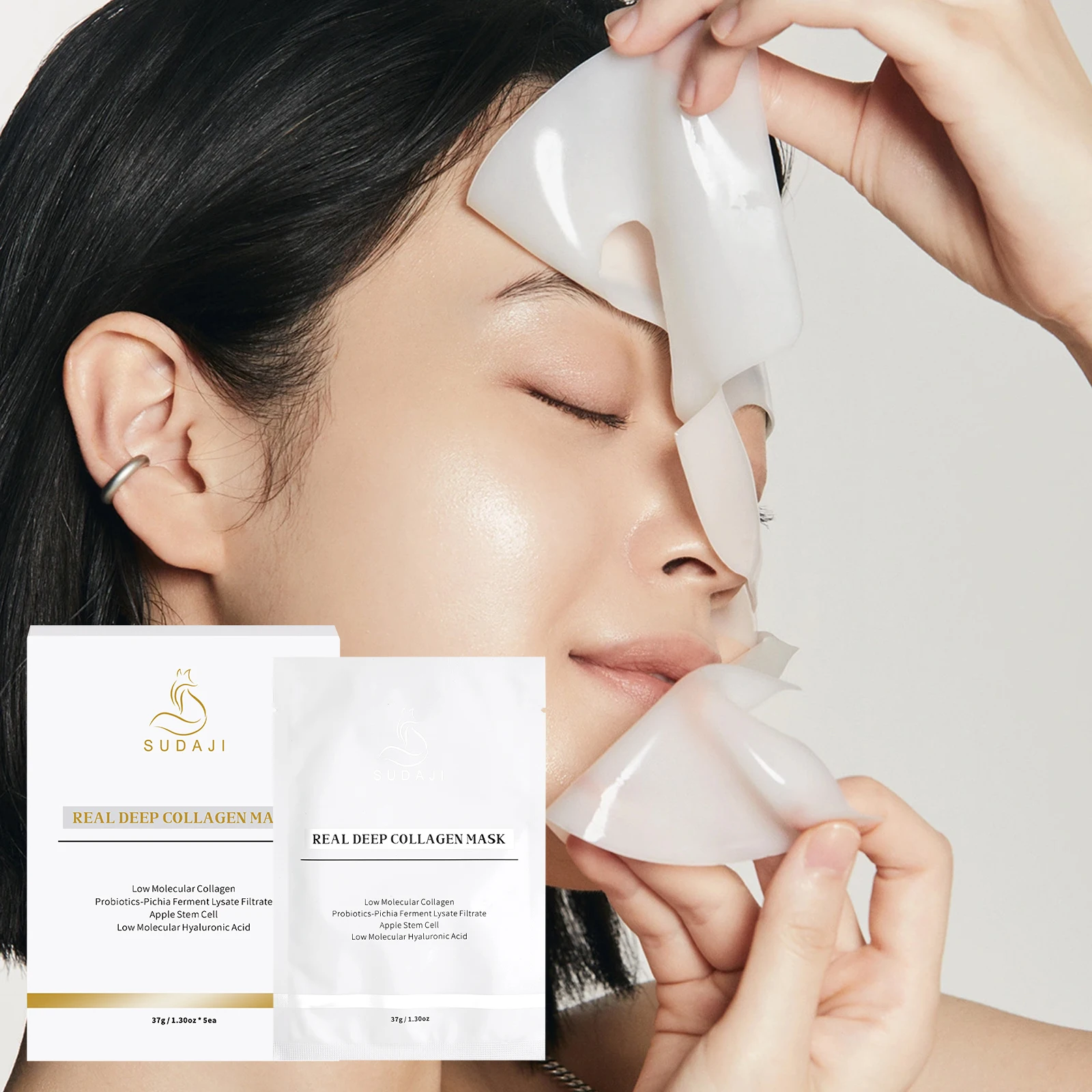 Collagen Face Mask Moisturizing Oil-Control Brightening Skincare Hydrating Shrink Pores Sheet Mask Beauty Skin Care