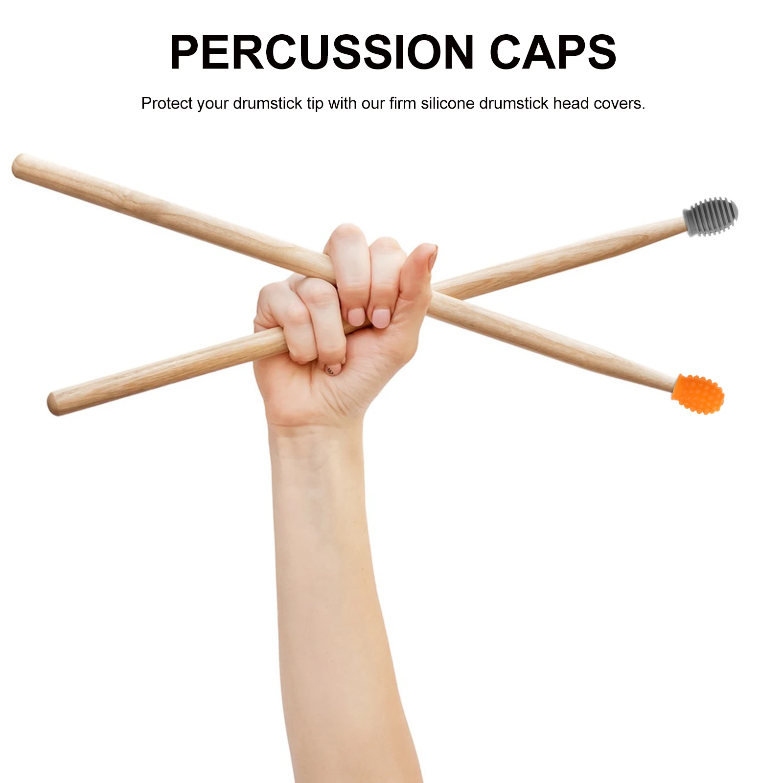 

4 Pcs Drum Accessories Drumstick Protector Practice Tips Silicone Head & Percussion