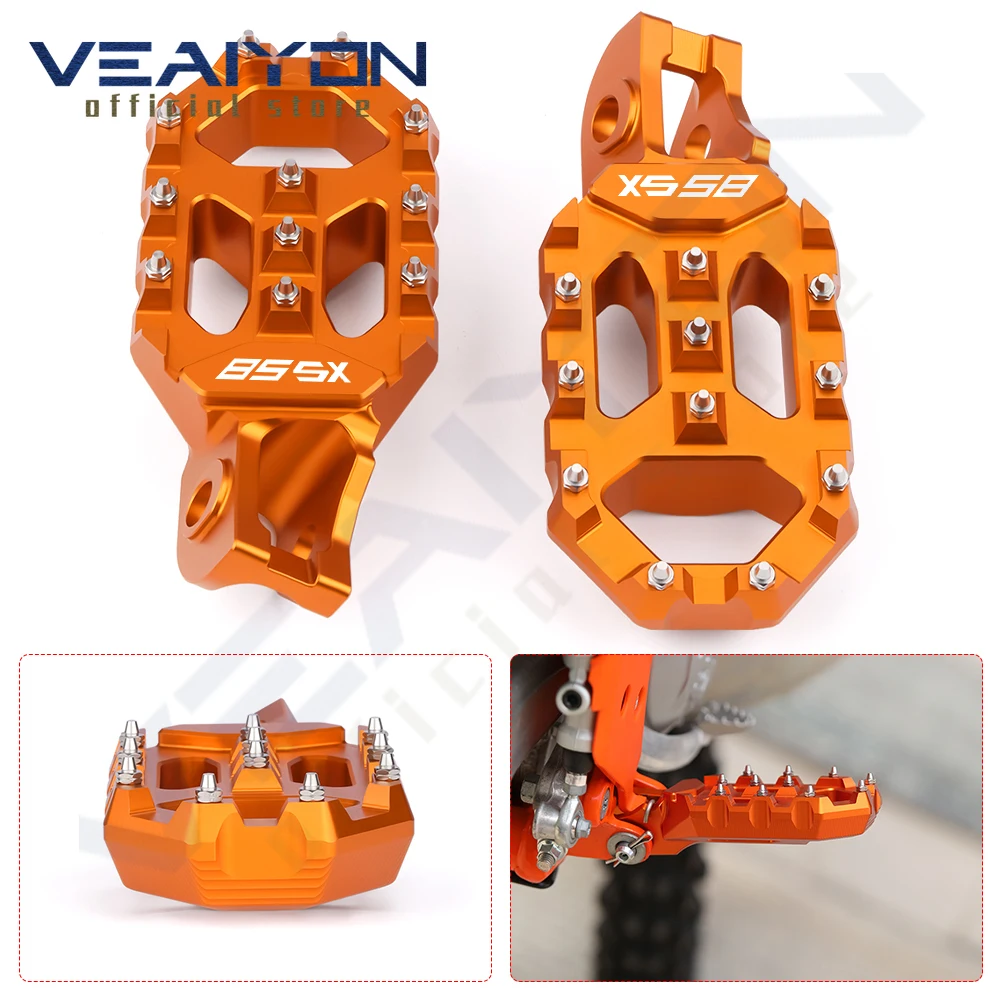 

For 85 SX 85SX 2018 2019 2020 2021 2022 2023 Motorcycle accessories CNC Aluminum Foot Pegs Pedals FootRest Footpegs 2023