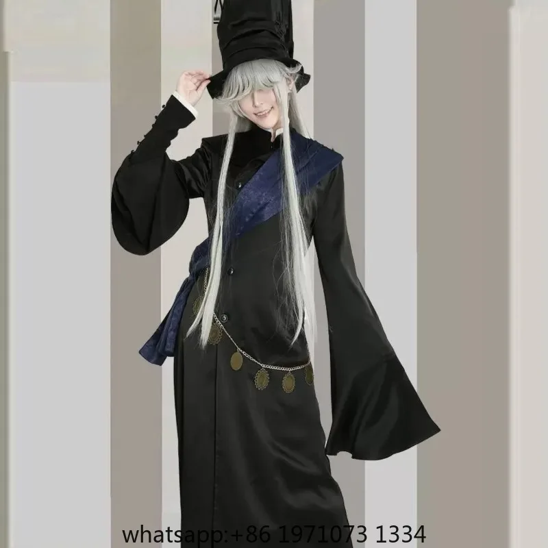 Under Taker Cosplay Costume Wig Kuroshitsuji Anime Cosplay Adult Men Halloween Party Outfits with Hat