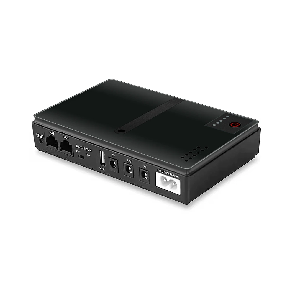 Fonte de Alimentação portátil para Router Switch e Celular, DC Fonte de Emergência, UPS, DC, UPS, DC, UPS, DC1018P, 5V, 9V, 12V, 24V, 18W, 36W,