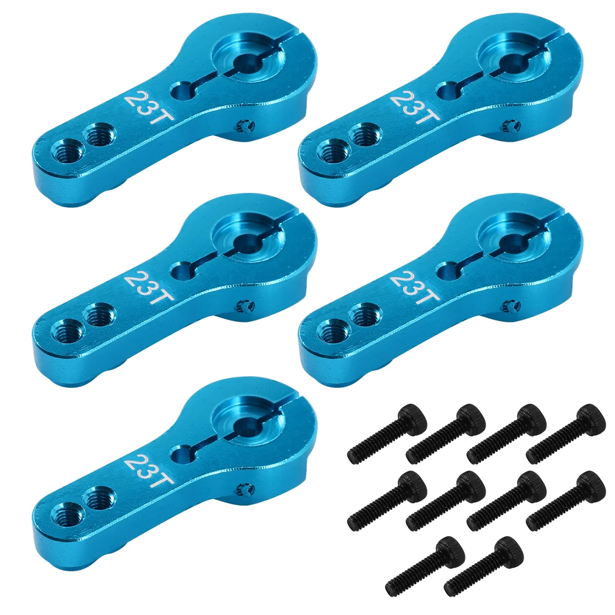 5ชิ้น23ตันแตรแขนเซอร์โวโลหะพร้อมสกรูสำหรับ1/2อุปกรณ์อะไหล่ mobil RC