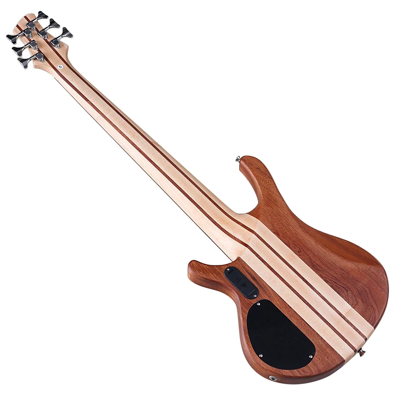Aktive E-Bass-Gitarre Tree Burl Top Neck Through 43 Zoll 6 String 7 String Matte Hochwertiger Bass