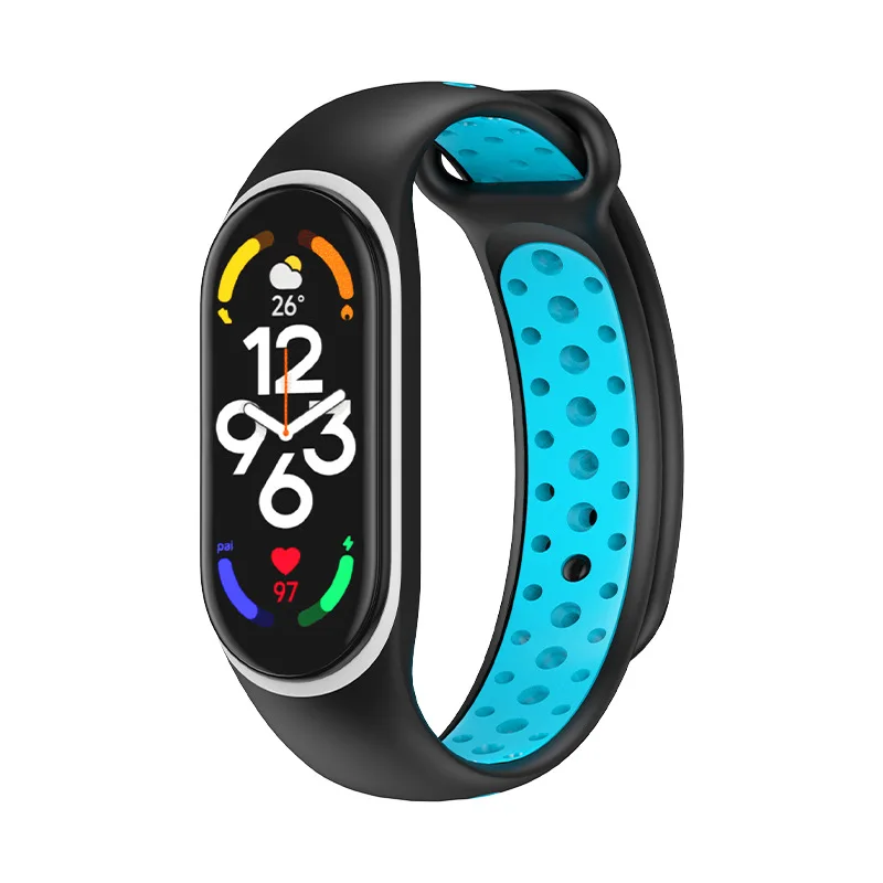 110 Uds correas de reloj para Xiaomi Mi Band 5 6 7 pulsera de silicona correa deportiva de repuesto para Miband 7 6 5 Correa