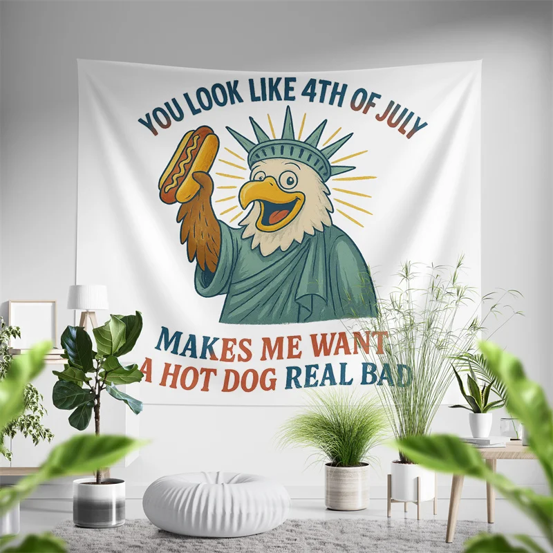 Aertemisi You Look Like the 4th of July Tapestry Wall Hanging Art for Bedroom Living Room College Dorm Party Backdrop