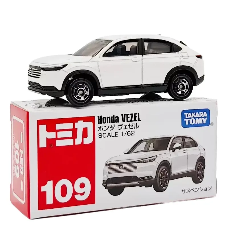 TAKARA TOMY 1/62 Scale Red White Box Diecast Car Model No 109 Honda HR V Collectible Toy Car Gift For Boys Desktop Decoration