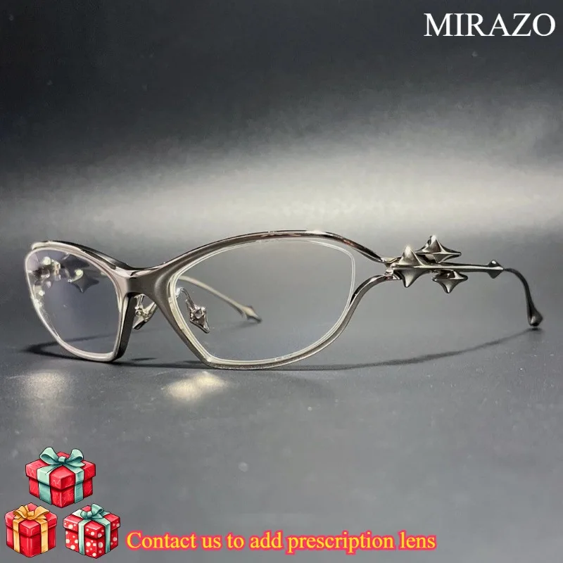 

Korean GM Pure Titanium Star Temples Decorated Myopia Glasses Frame Men's Anti-blue Light Eye Protection Flat Mirror Women