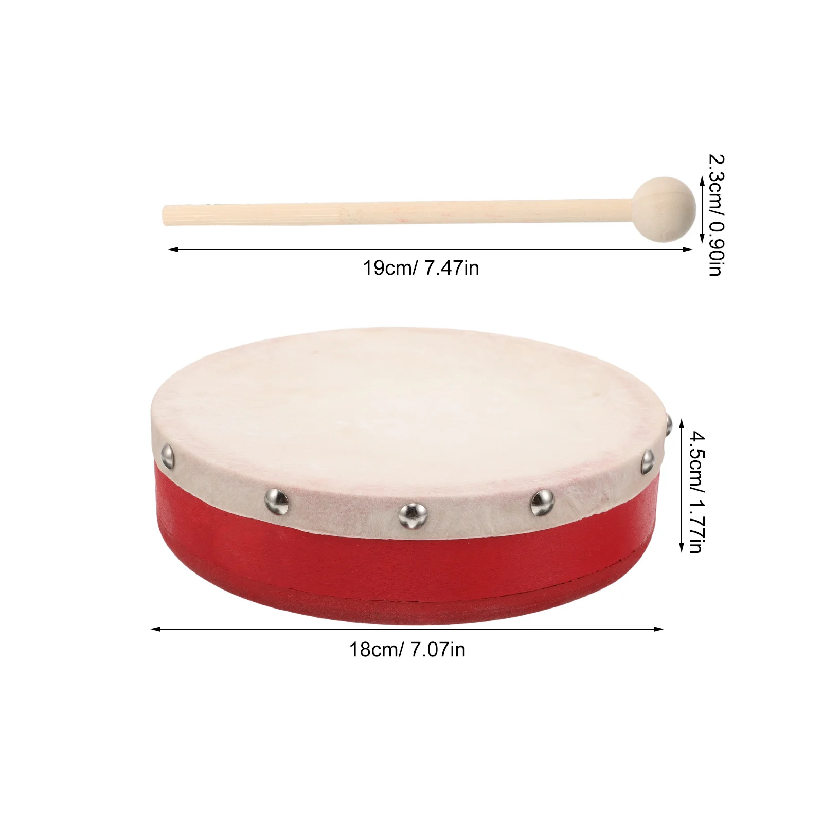 아기 드럼 나무 프레임 핸드 드럼 유아용 유치원 교육용 타악기 말렛 인터랙티브 리듬 음악