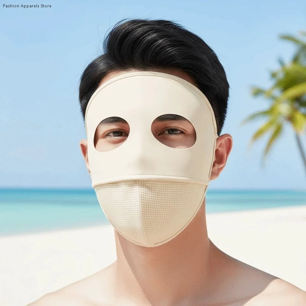 

Comfortable Polyester Sunscreen Mask Breathable Traceless UV Protection Mask Lightweight Thin Face Sun Protection Beach