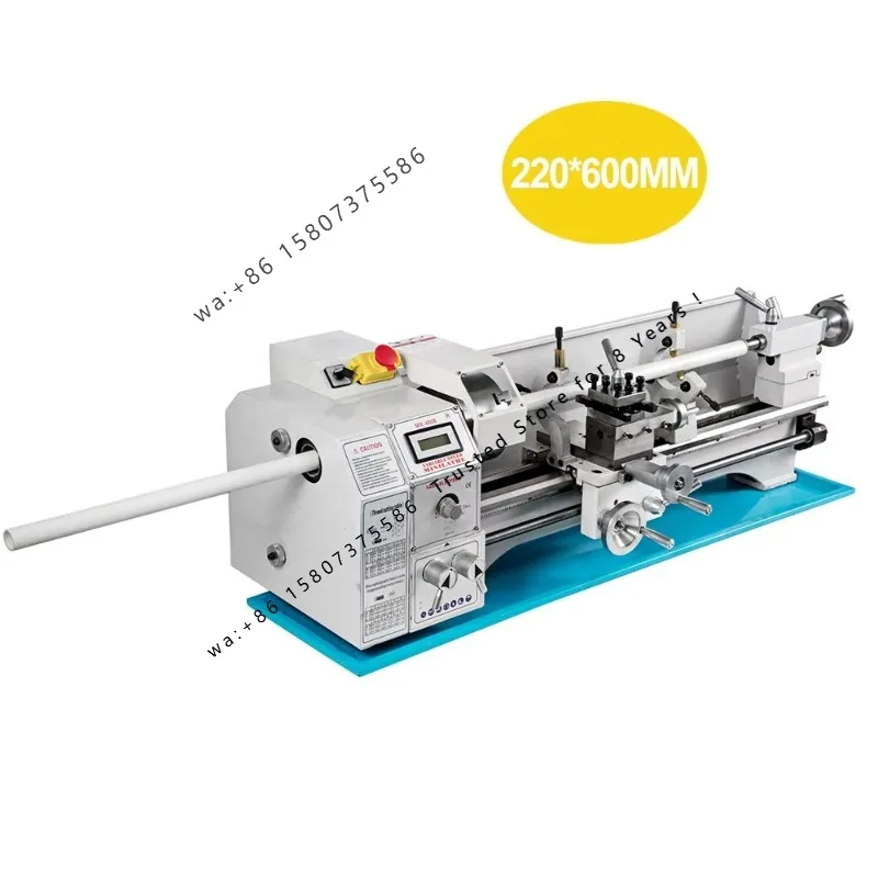 EU/US Warehouse 220 X 600MM 1100W MT5 Mini CNC Horizontal Mini Lathe Wood Metal Tool