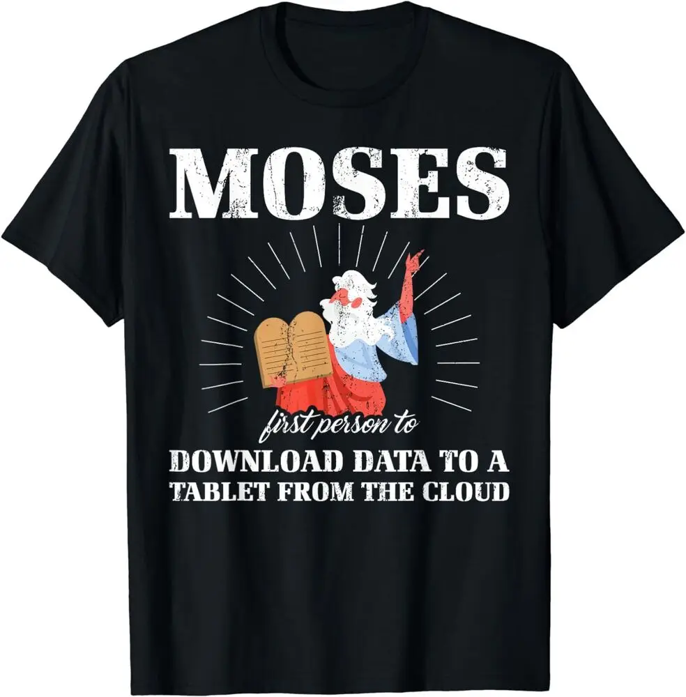 Moses First Person Download Data To A Tablet From The Cloud T-Shirt Y2K tops Unisex Summer Short Sleeve