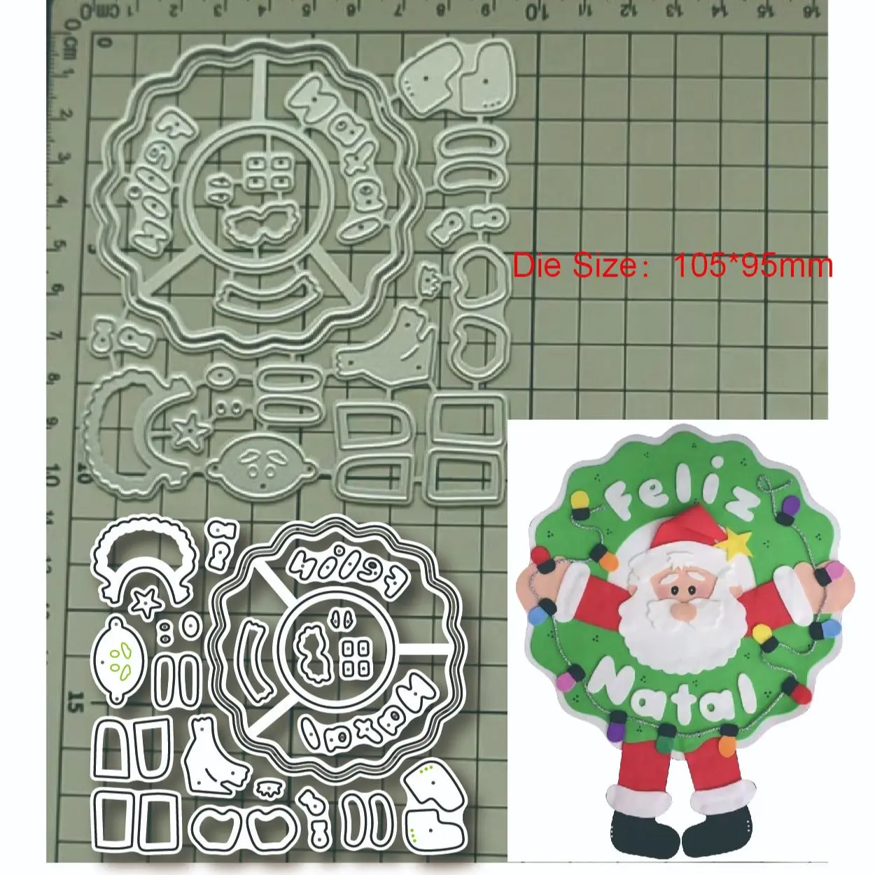 2023 New Metal Cutting Dies Santa Claus and wreaths Decoration Scrapbook Paper Craft Knife Mould Blade Punch Stencils Dies