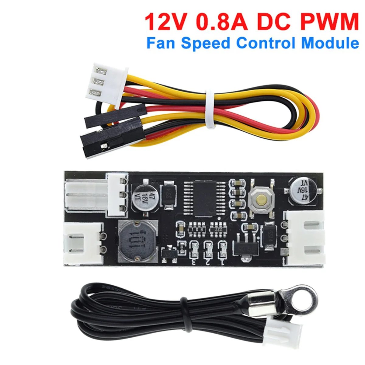 2X Single 12V 0.8A DC PWM 2-3 Wire Fan Temperature Control Speed Controller Chassis Computer Noise Reduction Module