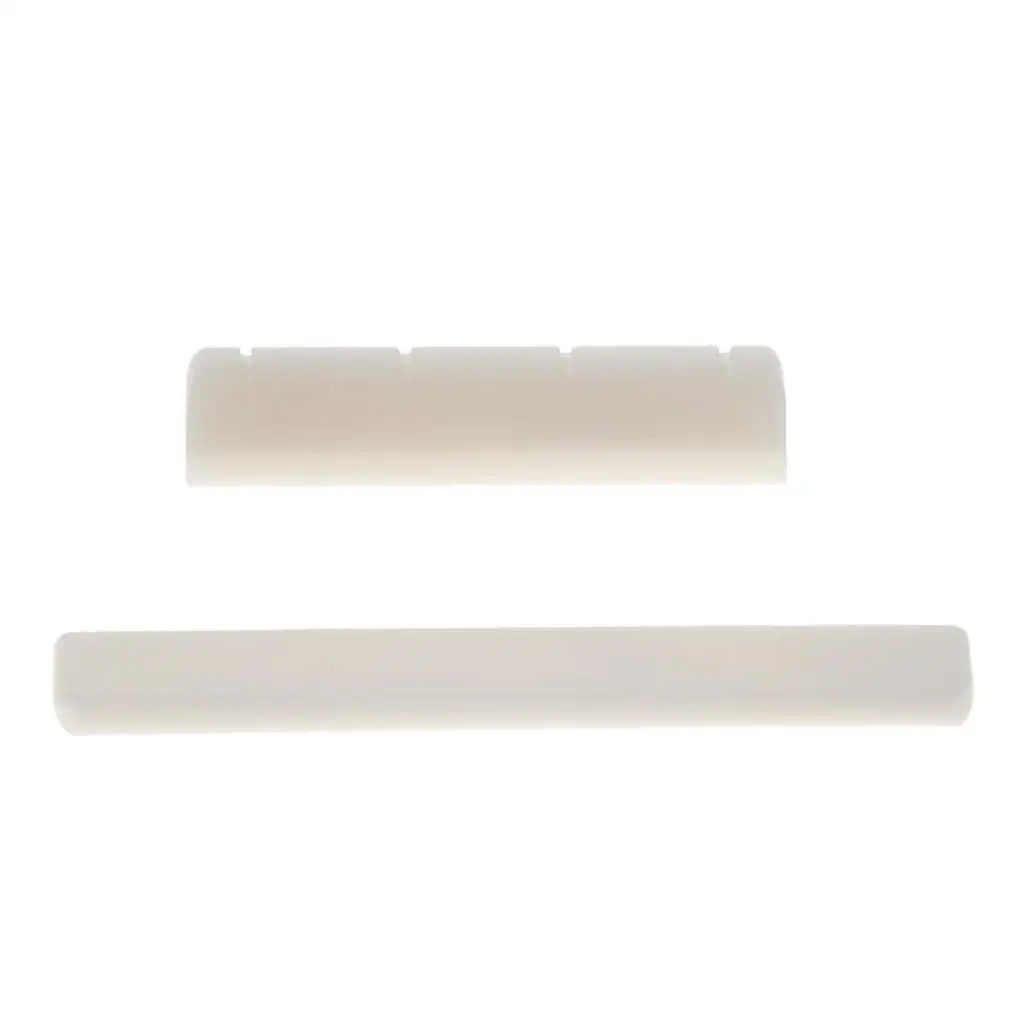 2 Pieces Beige 4 String Guitar Ukulele Replacement Saddle Nut Guitar Accessory