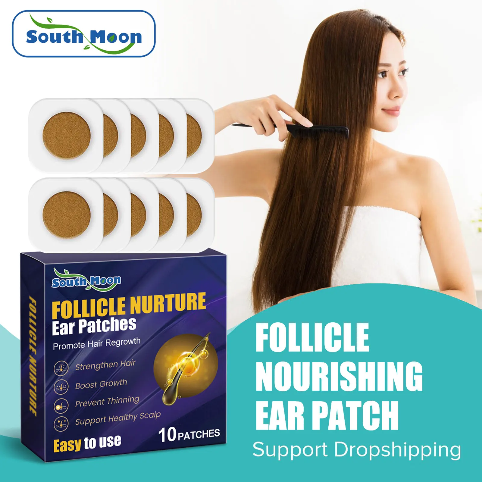 

South Moon Hair Follicle Nourish Patch Promote Hair Growth Prevent Alopecia Strengthen Hairs Root Women Men Hair Beauty Care