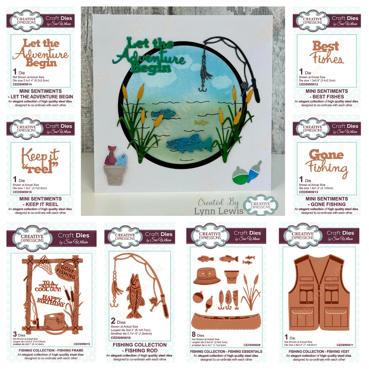 

Fishing Essentials Dies Cut DIY Scrapbooking Vest Rod Fishing Frame Paper Carft Greeting Cards molds 2025 New Metal Cutting Dies