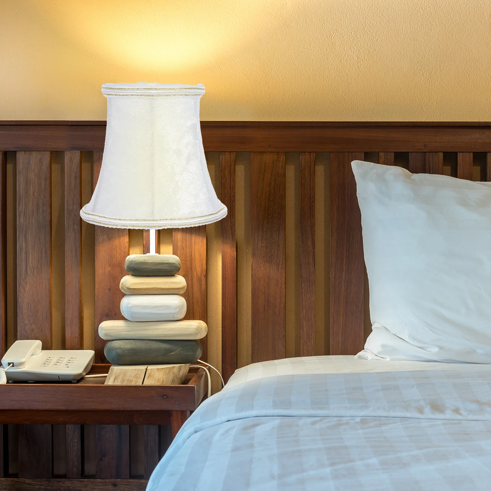 

1 pc Cloth Lampshade Simple Diy Lamp Cover For Chandelier Dust Protection Stylish Light Decoration Household Lamp Ornament