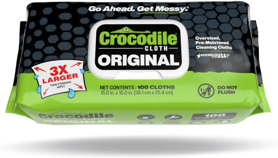 

Heavy-Duty Multi-Surface Cleaning Wipes, 100 Count, 15x10 Inch, Water-Based, Safe on Skin