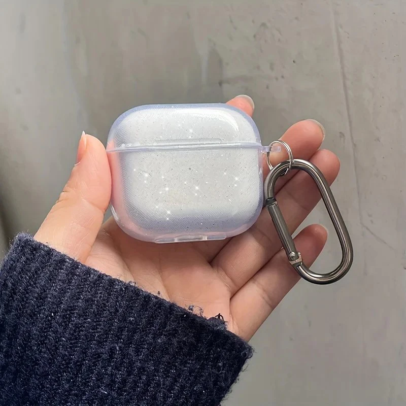 INS شفافة حقيبة سماعة الاذن ل AirPods Pro 2nd حافظة بريق لامعة واضحة بولي يوريثان ل Air Pods 1 2 3 سماعة رأس بخاصية البلوتوث صندوق شحن