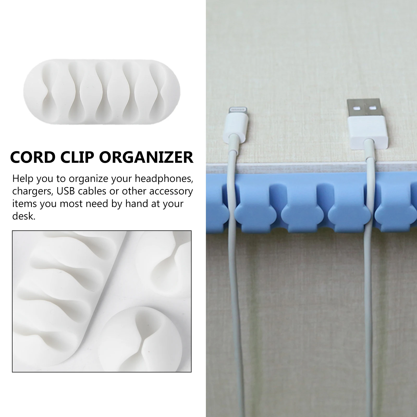 

5 Style Cable Clip ganizer Each TPR Desk Wire Winder Solid Clamp Cord Holder Smooth Surfaces Under Tables Walls Filing